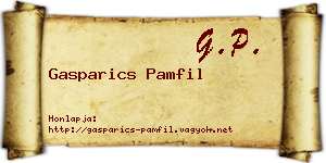 Gasparics Pamfil névjegykártya